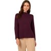 Adrianna Papell Women’s Mock Neck Step Hem Sweater(Plum)