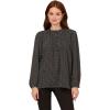 Adrianna Papell Women’s Pintuck Button Down Blouse(Black Seed Dot)