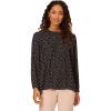 Adrianna Papell Women’s Pintuck Button Down Blouse(Navy/Khaki Classic Hearts)