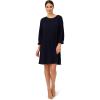 Adrianna Papell Women’s Pleated Knit Crew Neck Dress(Blue Moon)