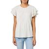 Adrianna Papell Womens Pleated Knit Double Sleeve Top(Ivory Ditsy Foulard)