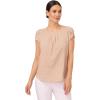 Adrianna Papell Women’s Printed Petal Sleeve Knit Top(Champagne Small Dot)