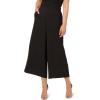 Adrianna Papell Womens Textured Wide Leg Pull on Pant W/Slit Pockets(Black)