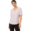Adrianna Papell Women’s V-Neck Short Puff Sleeve Top(Ivory/Black Small Dot)