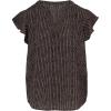 Adrianna Papell womens Solid Short Ruffle Sleeve Popover Blouse(Black/Ivory Sketch Stripe)