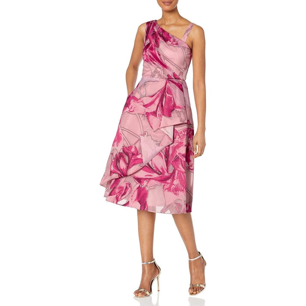 imageAdrianna Papell Womens Jacquard Midi DressPink Multi