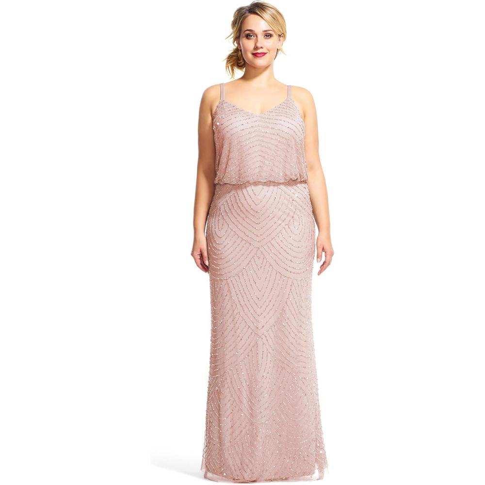 imageAdrianna Papell Womens Long Blouson DressBlush