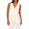 Adrianna Papell Sleeveless Bow Drape Wide Leg Jumpsuit