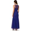 Adrianna Papell Women’s Bead Mesh Long Dress(Dark Blue Violet)