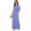 Adrianna Papell Women’s Bead Mesh Long Dress(Peri Blue)