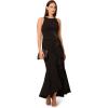 Adrianna Papell Women’s Beaded Crepe Halter Gown(Black)