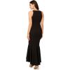 Adrianna Papell Women’s Beaded Crepe Halter Gown(Black)
