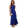 Adrianna Papell Women’s Beaded Crepe Halter Gown(Royal Sapphire)