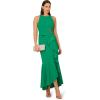 Adrianna Papell Women’s Beaded Crepe Halter Gown(Vivid Green)