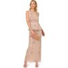 Adrianna Papell Women’s Beaded Peplum Long Dress(Shell)