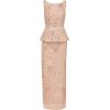 Adrianna Papell Women’s Beaded Peplum Long Dress(Shell)