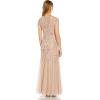 Adrianna Papell Womens Floral Beaded Godet Gown(Blush)