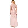 Adrianna Papell Womens Floral Beaded Godet Gown(Blush Pink)