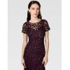 Adrianna Papell Womens Floral Beaded Godet Gown(Night Plum)