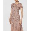 Adrianna Papell Womens Floral Beaded Godet Gown(Rose Gold)