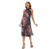 Adrianna Papell Womens Floral Chiffon Halter Dress(Black Multi)