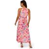 Adrianna Papell Womens Floral Chiffon Halter Dress(Ivory Multi)