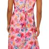 Adrianna Papell Womens Floral Chiffon Halter Dress(Ivory Multi)
