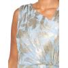 Adrianna Papell Womens Foil Asymmetric Gown(Light Blue/Gold)