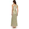 Adrianna Papell Womens Foil Asymmetric Gown(Sage/Gold)
