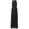 Adrianna Papell Womens Halter Blouson Beaded Gown(Black/Black)