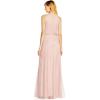 Adrianna Papell Womens Halter Blouson Beaded Gown(Blush)