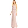 Adrianna Papell Womens Halter Blouson Beaded Gown(Blush)