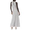 Adrianna Papell Womens Halter Blouson Beaded Gown(Bridal Silver)