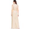 Adrianna Papell Womens Halter Blouson Beaded Gown(Champagne)