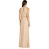 Adrianna Papell Womens Halter Blouson Beaded Gown(Champagne)