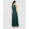 Adrianna Papell Womens Halter Blouson Beaded Gown(Dusty Emerald)