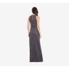 Adrianna Papell Womens Halter Blouson Beaded Gown(Gunmetal)