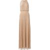 Adrianna Papell Womens Halter Blouson Beaded Gown(Silver/Nude)