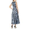 Adrianna Papell Women’s Jacquard Midi Dress(Blue Multi)