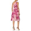 Adrianna Papell Women’s Jacquard Midi Dress(Pink Multi)
