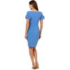 Adrianna Papell Womens Knit Crepe Short Dress(Cool Water)