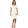 Adrianna Papell Womens Knit Crepe Short Dress(Ivory)