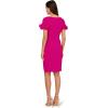 Adrianna Papell Womens Knit Crepe Short Dress(Pink Flambe)