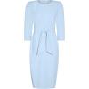 Adrianna Papell Womens Knit Crepe Tie Waist SheathDress(Blue Mist)