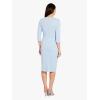 Adrianna Papell Womens Knit Crepe Tie Waist SheathDress(Blue Mist)
