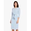 Adrianna Papell Womens Knit Crepe Tie Waist SheathDress(Blue Mist)