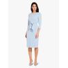 Adrianna Papell Womens Knit Crepe Tie Waist SheathDress(Blue Mist)