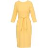 Adrianna Papell Womens Knit Crepe Tie Waist SheathDress(Warm Sun)