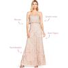 Adrianna Papell Women’s Long Blouson Dress(Blush/Gold)