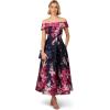 Adrianna Papell Women’s Off-Shoulder Dress(Navy/Pink Multi)